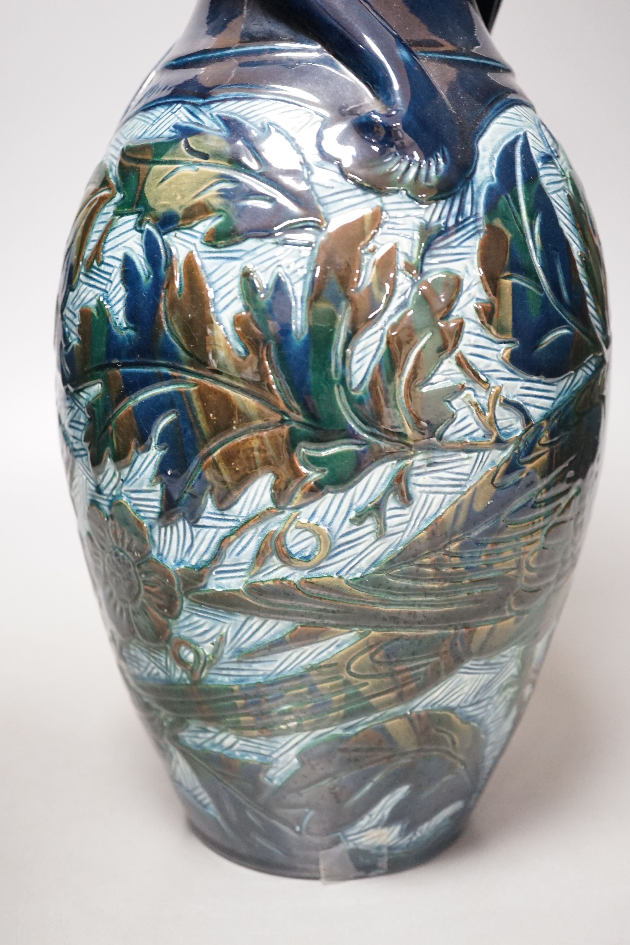 A Lauder Barum pottery ‘bird’ vase, 39cm